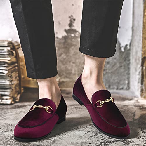 MHB Men's Multiple Colors Velvet Loafer Slip-on Tuxedo Dress Shoes Glitter Suede Smoking Slipper3