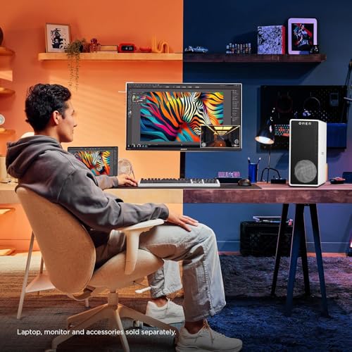 Image of HP OMEN 16L TG03 Gaming Desktop PC | Intel Ultra 7 265F Processor | NVIDIA GeForce RTX 5060 Ti | 16GB GDDR7 RAM | 1TB NVMe SSD | VR-Ready Performance Tower | Panda Metal Finish