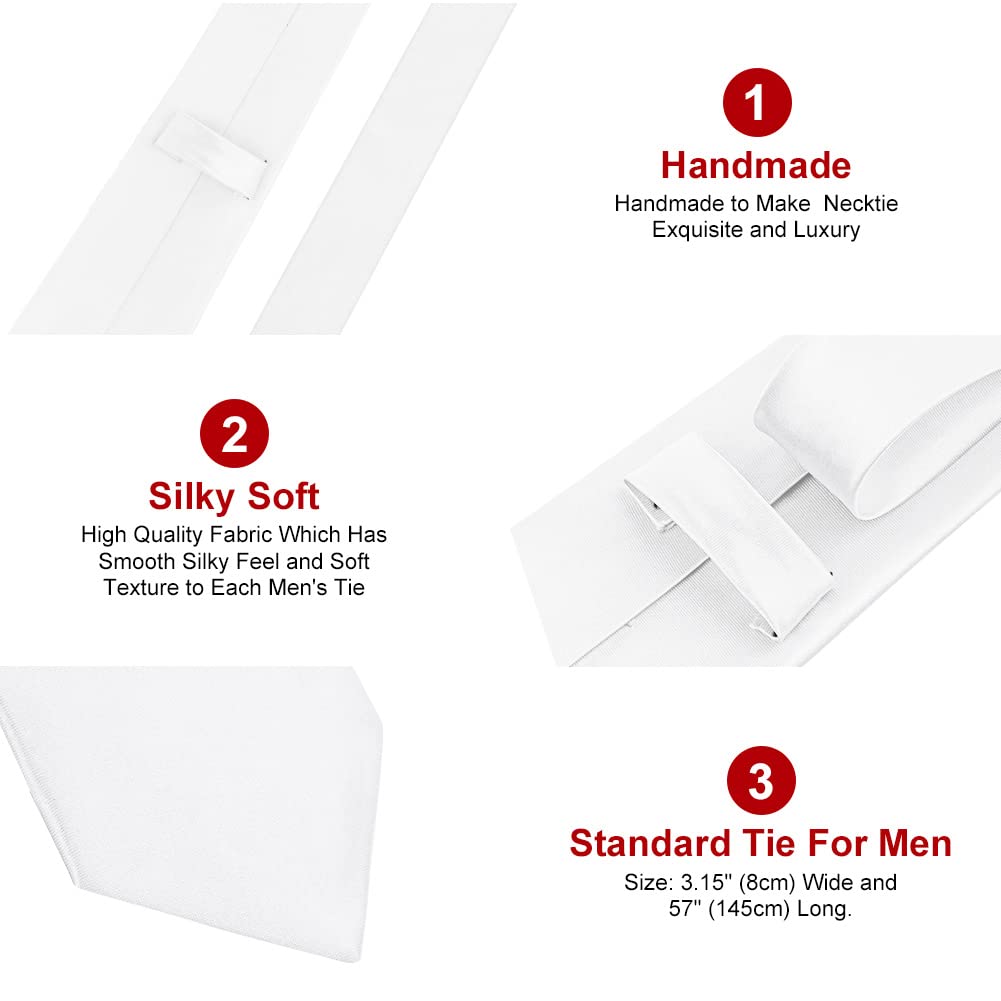 URAQT Cravatta Uomo, Cravatte Slim Uomo Eleganti Neckties, Sottile Tinta Unita Cravatta in Diversi Colori, Cravattino per Lavoro, Festa