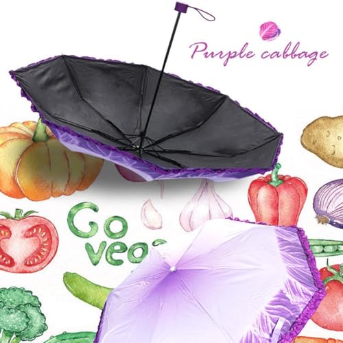 Parapluie motif chou pliable anti-UV efficace contre le vent - 6