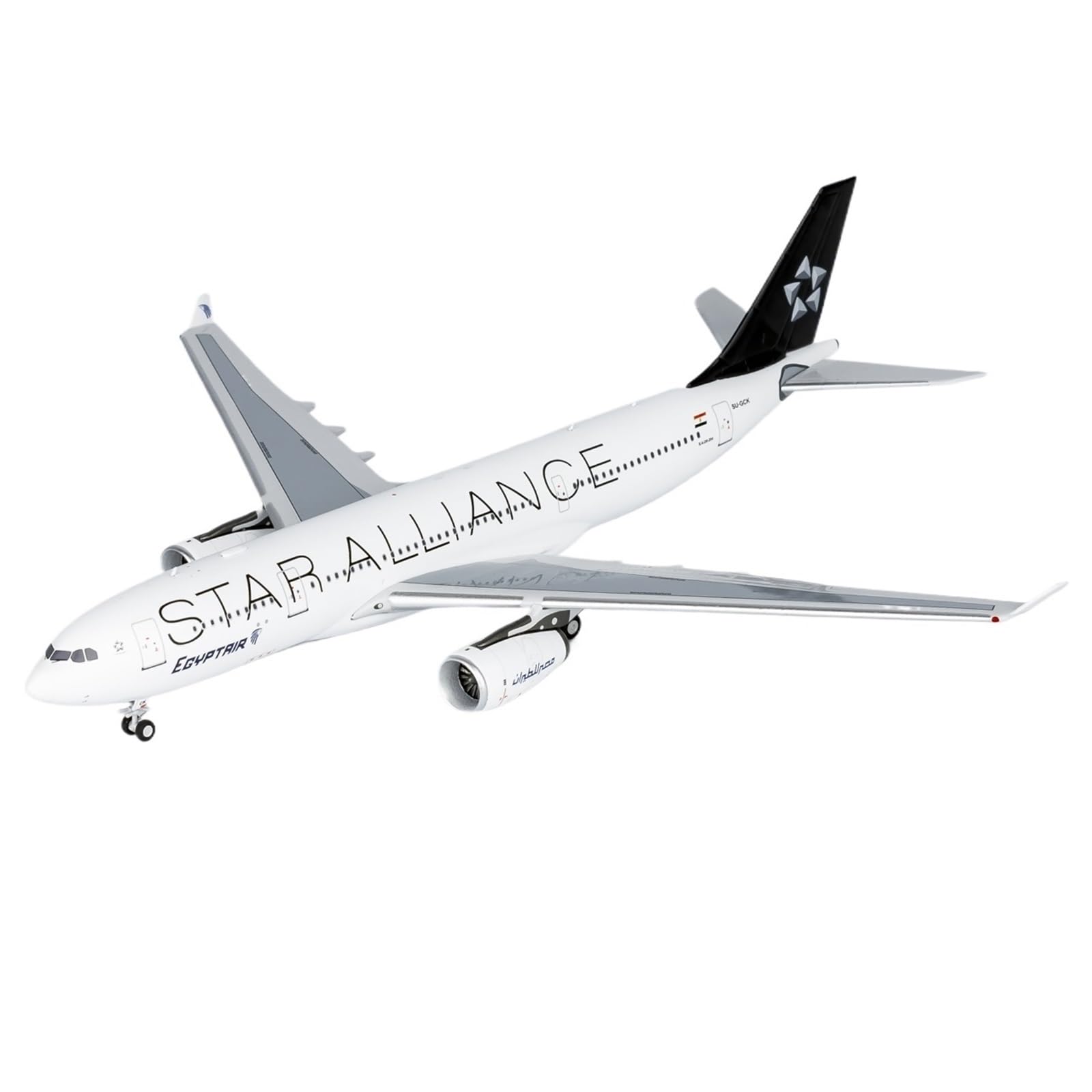 Repliki modeli samolotów 14CM 1/400 dla EgyptAir A330-200 SU-GCK Star Alliance model w skali samolot replika lotnictwa wyświetlacz miniaturowy model samolotu