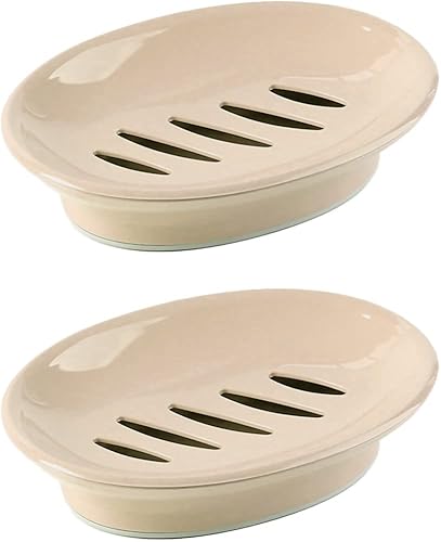 Miniatura 8 de WYOK Paquete de 2 jaboneras con soporte para jabón de drenaje, fácil limpieza, ahorrador de jabón, bandeja de jabón blanda para ducha, baño, cocina