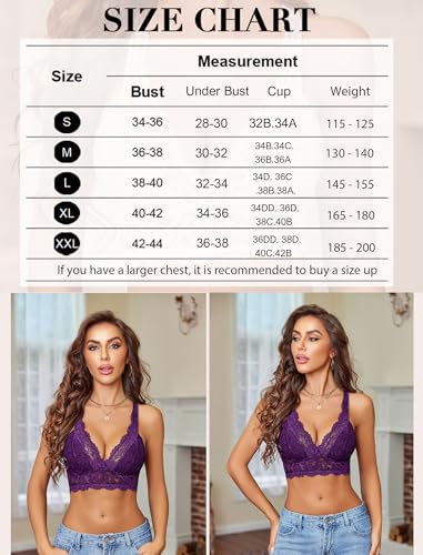 Image of Avidlove Lace Bralettes for Women Wireless Unpadded Bras Racerback Cami Tops Basic Sexy Strappy Everyday Lingerie