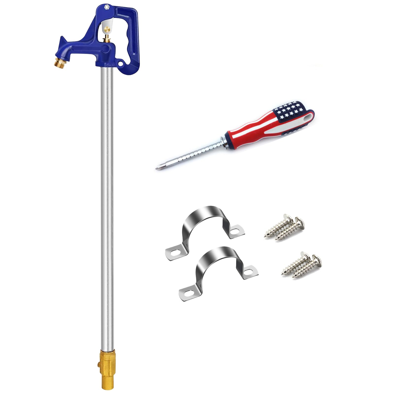 Frost Proof Yard Hydrant Frost Free Outdoor Faucet Freeze Proof Hydrant for Yard Garden Farm Pasture Irrigation,Water Faucet 3/4" Pipe Connection,4.25ft Total Length (Total-4.25ft/51inch Bury-2ft)