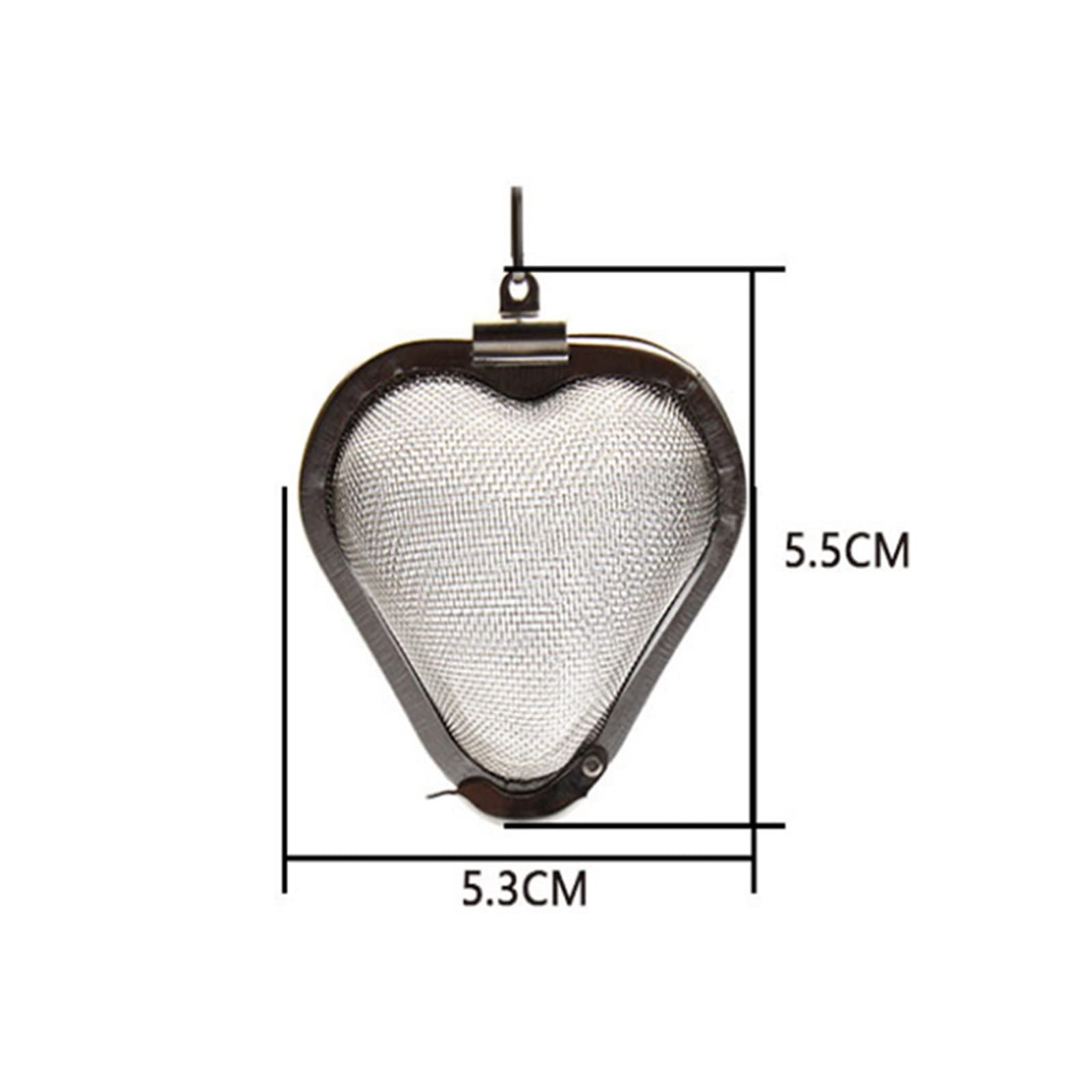 Colador de té de acero inoxidable con forma de corazón, filtro de té, hojas, especias, hierbas, filtro reutilizable para cocina
