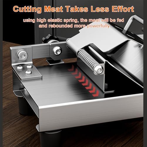 Affettatrice manuale per carne, in acciaio inox, spessore regolabile da 0,2 a 8 mm, manico ergonomico per affettare carne e formaggio