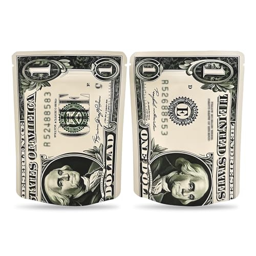 100Pcs Mylar Bags 3.5g Resealable Cali Packs 3.5g Smell Food Grade Plastic Bags for Snacks Jewelry Coffee Tea Small Ziplock Cali Bag (10x13cm)