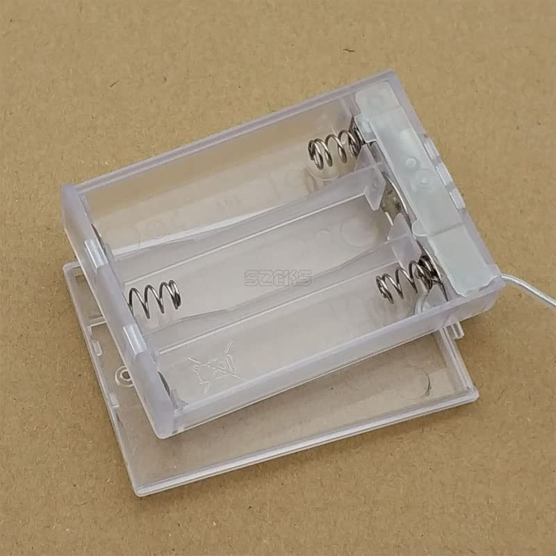 BKAEIMSTWR 3x AA Battery Holder and Screws 3 x 1.5V AA Battery Holder and Switch for LED String Light DIY