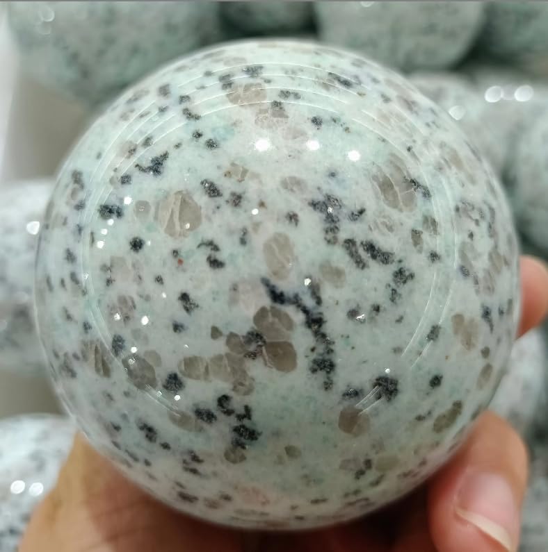 Natürliche Himmelblaue Steinkugel, Quarzkristall, Energiekugel, Mineralprobe, Heimdekoration, Edelstein,61-65mm