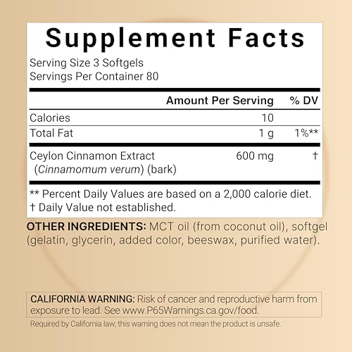 NatureBell Ceylon Cinnamon Softgels with MCT Oil