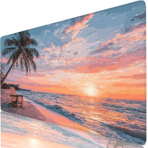 Alfombrilla ratón XXL de 90x40 cm con árboles de coco: el regalo ideal para ordenar tu escritorio