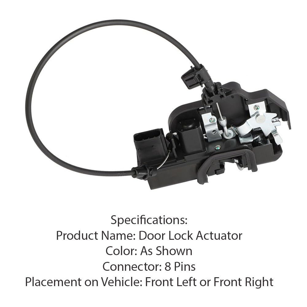 Door Lock Actuator, Replaces 12450835, 12450834, 10393827, 15783872, 15945642, Door Latch Lock Actuator, Compatible with Cadillac STS 1 Sedan 2005-2011, 1 pc (Front Left)