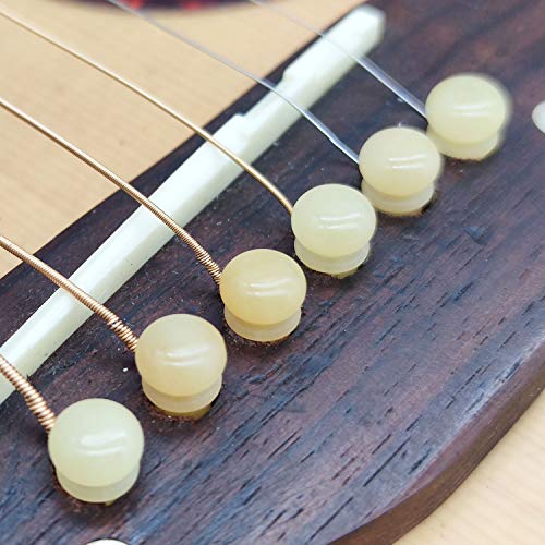 image for Vencetmat Acoustic Guitar Bridge Pins, Pin Remover Set, Pure Bone, Unb