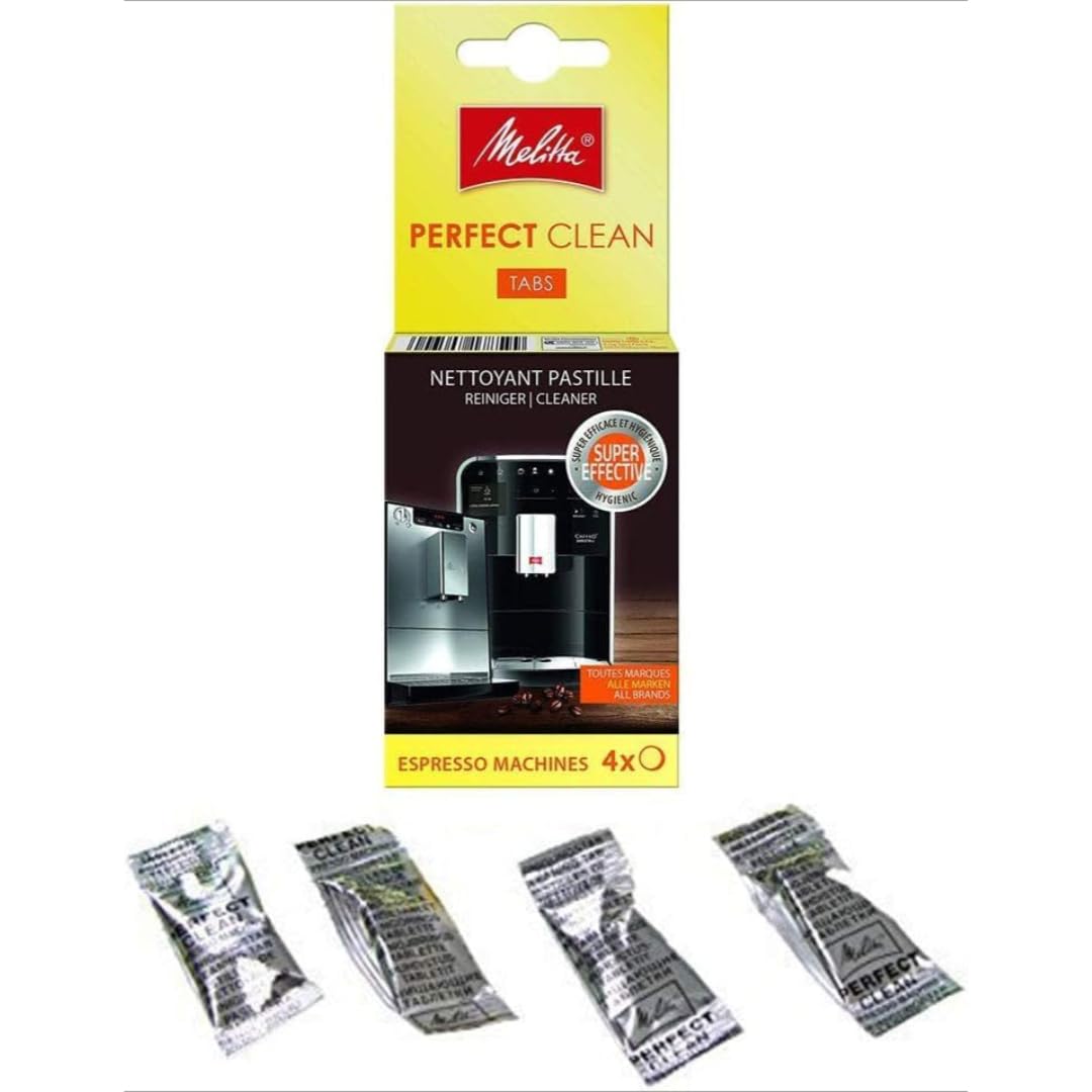 Reinigungsset mit 2 x Reinigungstabletten Perfect Clean für Melitta Espresso- und Kaffeevollautomaten.