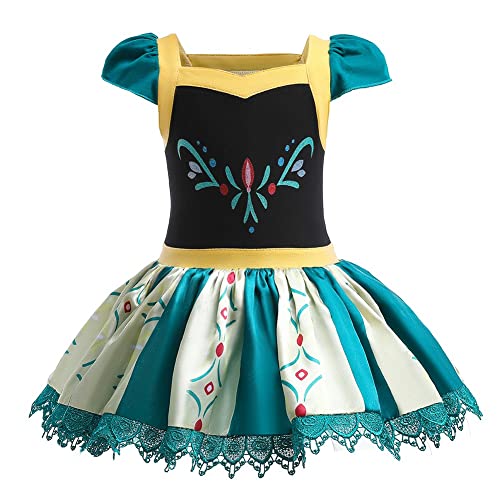 DYMCII Vestido de ballet de princesa para niñas pequeñas, leotardos de manga corta con falda, tutú, ropa de baile, carnaval, Halloween, fiesta de Navidad, 017 Anna, 18-24 meses