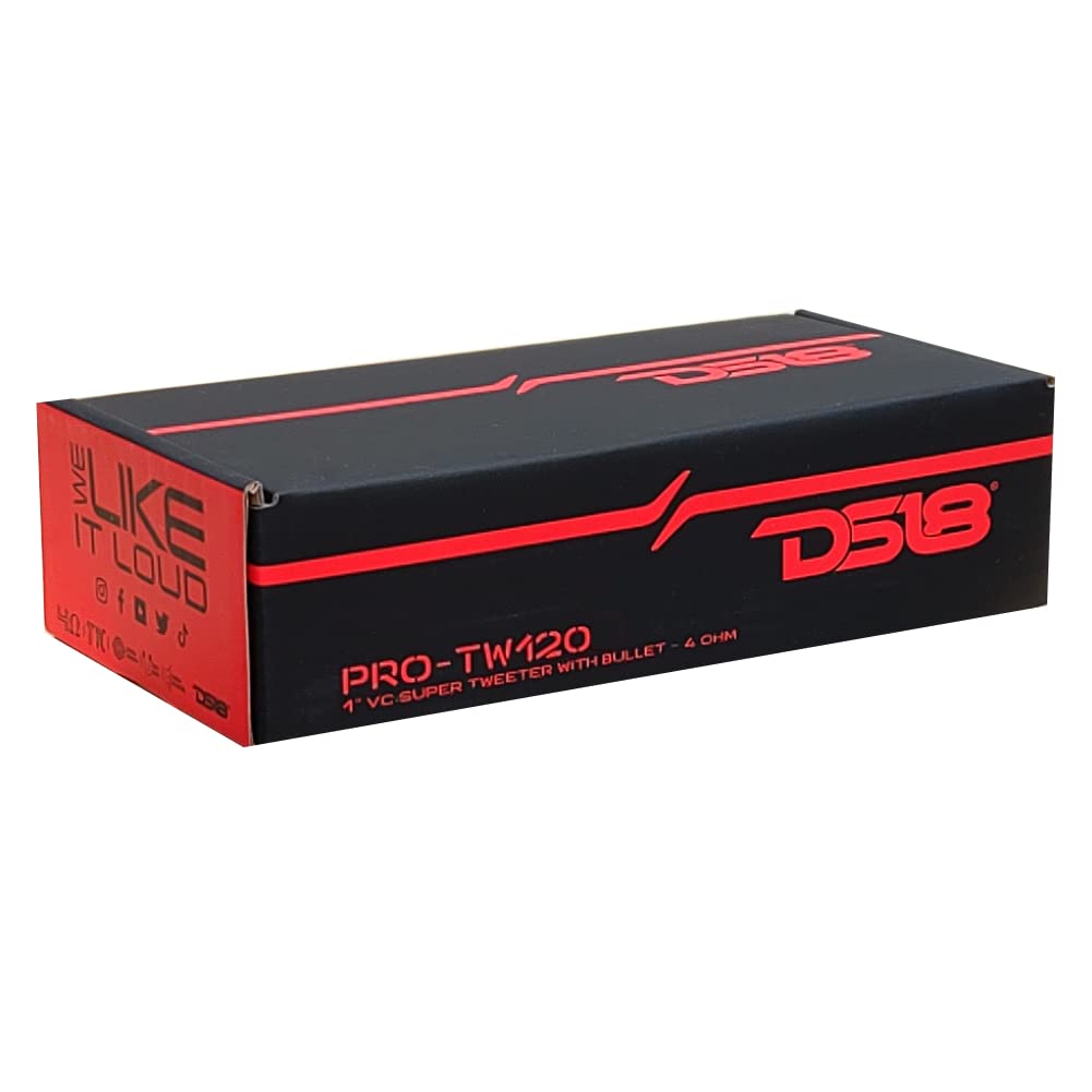2 DS18 PRO-TW120 Super tweeters Aluminio Gris 120 vatios rms y 240 vatios máx de 7,90 cm de diámetro impedancia 4 ohmios sensibilidad 103 db, por par + 2 capacitores y 3 Stickers Gratis