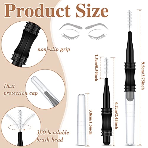 100 Pcs Micro Eyebrow Brush With Cap Brow Lamination Brush Eyelash Brow Brush Lash Filler Eyebrow Lash Lift Tools For Eyebrows And Eyelashes Extensions (Black) #TOP1