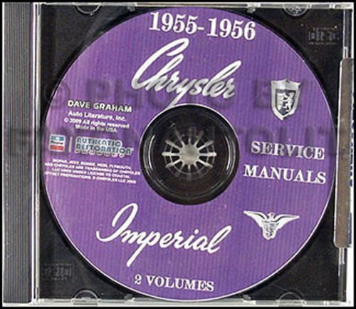 1955 1956 CHRYSLER & IMPERIAL CARS REPAIR SHOP & SERVICE MANUAL & BODY MANUAL CD INCUDES: Windsor, New Yorker, Custom Imperial, Crown Imperial, and the Chrysler-300 models. 55 56