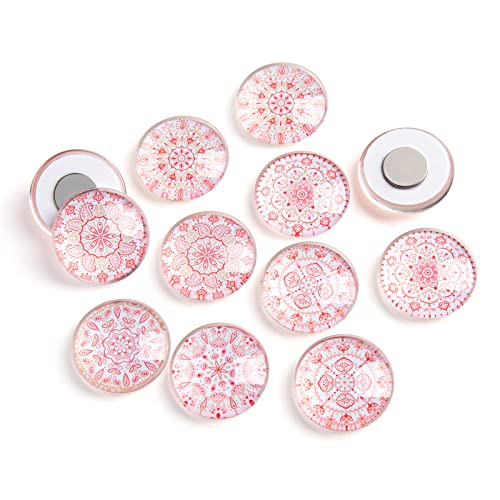 Staruby Refrigerator Magnets 12 Pcs Fridge Magnets Decorative Magnets For Whiteboard Cute Locker Magnets For Boys And Girls Glass Magnets For Refrigerator Office And Kitchen, Warm Pink #TOP4