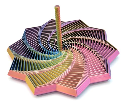 Image of Expanded Sensory Fidget Star with Handle - Visually Captivating and Satisfyingly Noisy! (Red - Yellow - Blue, Extra Large)