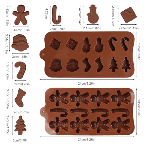 Christmas Chocolate Mould Set - 4 Pieces Silicone Moulds With Tree, Santa Claus, Stocking and Snowman Shapes for DIY Holiday Treats - Image 4
