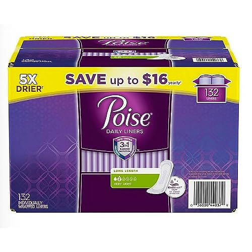 An item of Poise Very Light Absorbency Long Incontinence Panty Liners, 132 ct.- - image 1