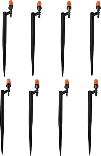 LQ Industrial Rociador de riego por goteo de 8 piezas, gotero de riego por goteo de 14 de pulgada, sistema de riego por goteo ajustable de 360