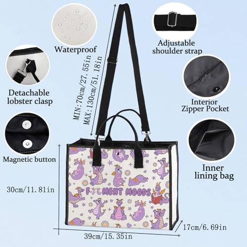 Bolsa Tote Dragon Morado Lona miniatura 4