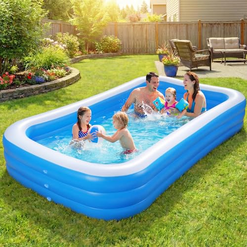 POVOLE Alberca Inflable para Niños y Adultos, 305x183x56cm Piscina Engrosada, Piscina Familiar para Bebés, al Aire Libre, Jardín, Patio Trasero...