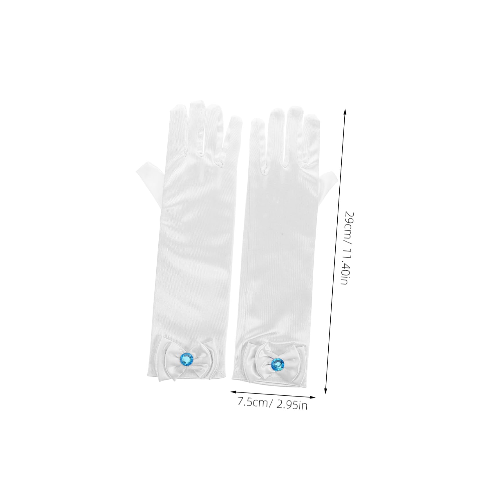 FOMIYES Long Satin Formal Dress Gloves for Girls Princess Dress Gloves Bow Perfect for Insulated Soft Polyester