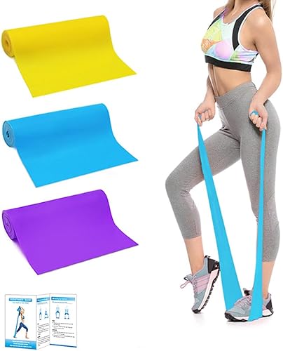 Juego de bandas de resistencia, bandas largas de ejercicio para brazos, hombros, piernas y glúteos, bandas elásticas de entrenamiento para terapia
