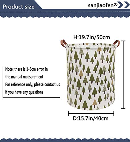 Image of Large Storage Bins,Canvas Fabric Laundry Basket Collapsible Storage Baskets for Home,Office,Toy Organizer,Home Decor (Tree)