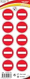 Novap - Pictogramme - Sens interdit - planche 10 pictogrammes adhesifs diam 40 mm