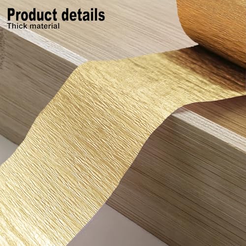 Image of 4 Crepe Paper Streamers Rolls, 328ft Gold Crepe Paper for Wedding Graduation Anniversary Baby Shower Birthday Party Decorations (1.8 inch x 82 ft /Roll)