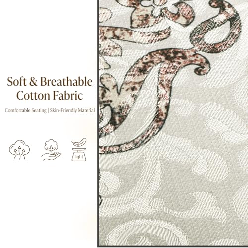 Image of Kuber Industries 2+1 Seater Sofa Cover | Velvet Slipcover for Living Room | Thick & Cozy | Non-Slip Comfort Sofa Cover Set | Digital Painting Juliet 1186 - Cream & Brown