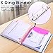 XKDOUS Important Document Organizer Folio Folders with 9 Pockets 3 Ring Linen Binder Organizer Expanding Storage Documents Holder with 9 Pockets and Labels for Papers, Files