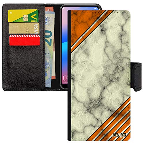 Housse Note 20 marbre de style géométrique en simili cuir premium