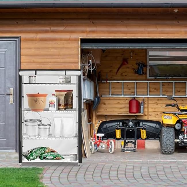 Wire Shelf Cover, 600D Heavy Duty Dustproof Shelf Cover, Wire Standing Shelving Covers with Zipper, Outdoor Storage Wire Rack Covers, 36 W x 18 D x 72 H