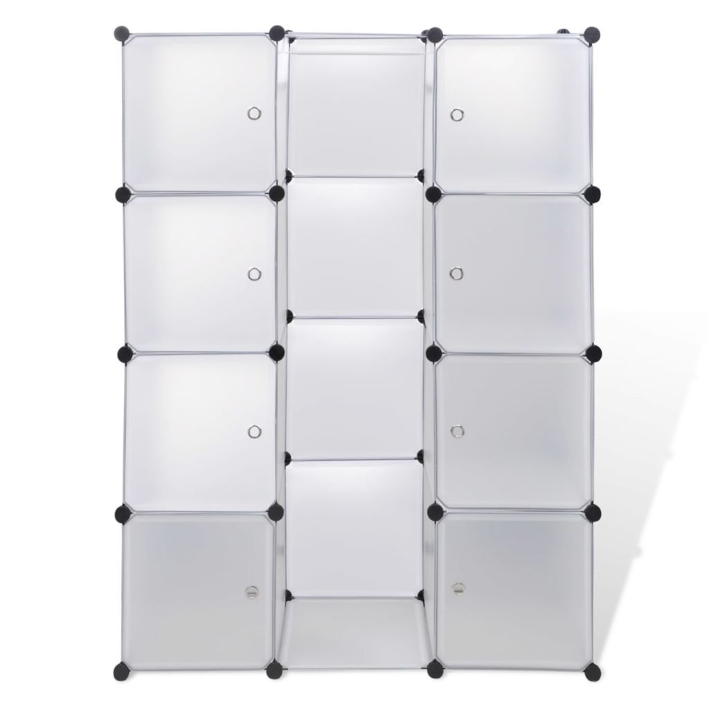 ZEYUAN Armario Modular 9 Compartimentos, Armarios Dormitorio Juvenil, Armario Ropero, Dormitorios Juveniles Completos, Blanco 37x115x150 cm