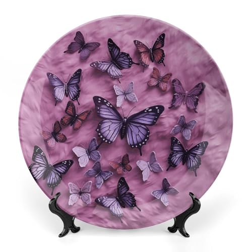 All Butterflies Are On Purple �w�i �{�[���`���C�i �����v���[�g �▭�ȑ����p �Ǌ|�� ��M 6/7/8/10�C���` �r���e�[�W�A�[�g �Z���~�b�N�����M �z�[����㑕�� �V�z�j���M�t�g