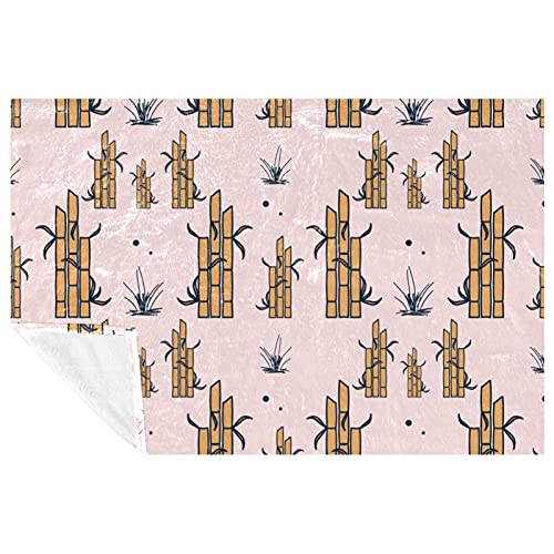 Couverture douce motif bambou : votre alliée pique-nique et camping