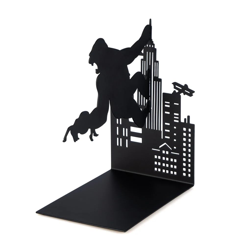 Balvi - Kong sujetalibros Decorativo de Metal en Color Negro. Diseño Original