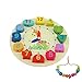 Produktbild QH-Shop Uhr-Spielzeug aus Holz,Lernuhr aus Holz mit Seil und Zahlen Formen Pädagogisch für Kinder ab 3 Jahren