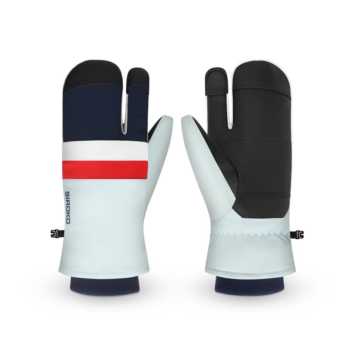 SIROKO Guantes térmicos Tres Dedos esquí Glisse Light Blue Azul