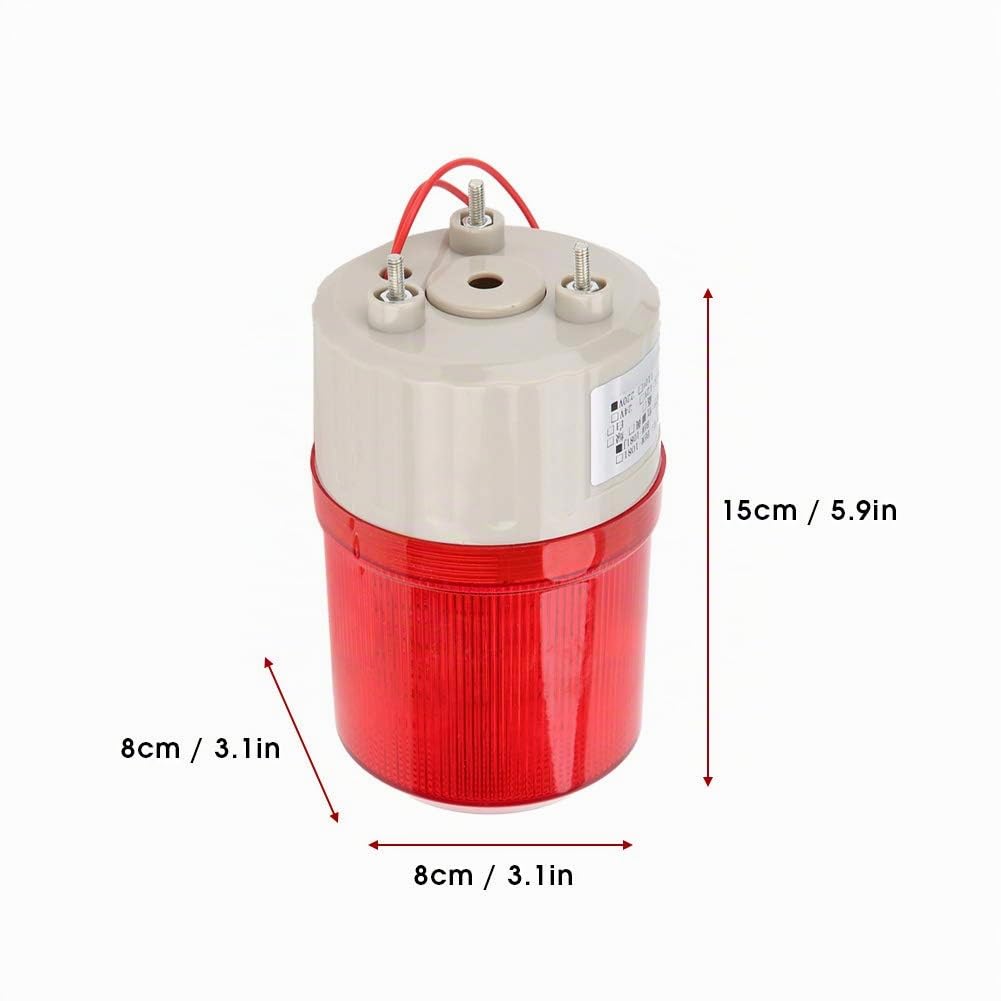 Gyrophare LED 220V avec Alarme Sonore, Rotation et Indicateur Lumineux pour Chantiers et Guérites