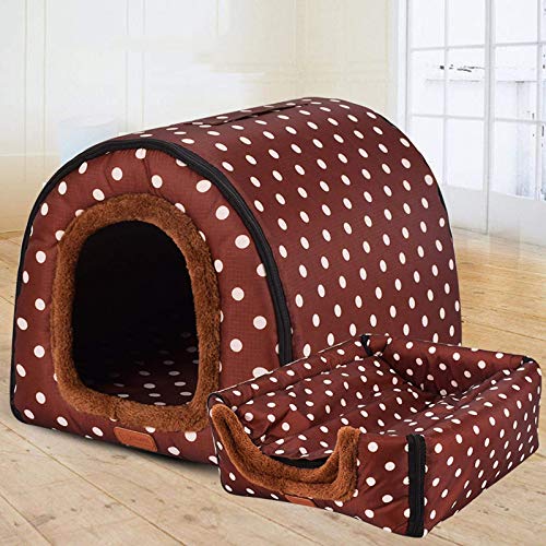 Cuccia per cani extra large con tetto XL,Labrador calmante grotta media lavabile cuscino ortopedico in vimini riscaldato pad anti ansia masticare piccola tenda resistente