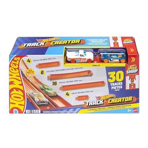 Hot Wheels - Juego de pistas de pista Deluxe Track Creator con 2 vehículos a escala 1/64, 7,5 metros de pistas Speed Snap de diferentes longitudes y 2 adaptadores, JDW42 | Ya disponible en tu tienda friki favorita! En mundofriki.es!