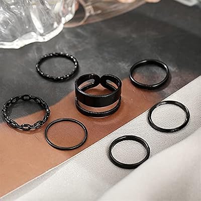 FAXHION Gold Knuckle Rings Set for Women Snake Chain Stacking Ring Vintage BOHO Midi Rings SIze Mixed