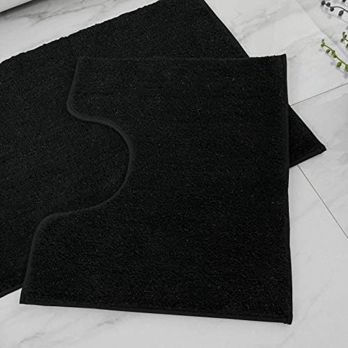 SELECT-ED® Shiny Sparkling Luxury 2pcs Bath Mat Sets Non Slip Water Absorbent Bathroom Rugs (Purple)