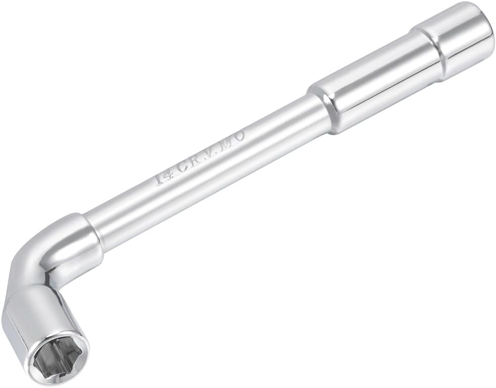 uxcell 19mm Metric L Shaped Angled Hex Socket Wrench Chrome Plated, Cr-V
